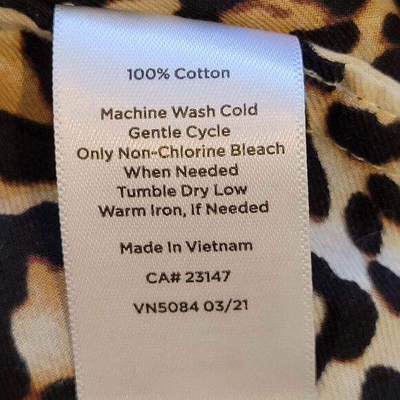 Talbots Leopard Print Button Down Shirt Neutral Animal Print Professional X XL - Picture 6 of 8